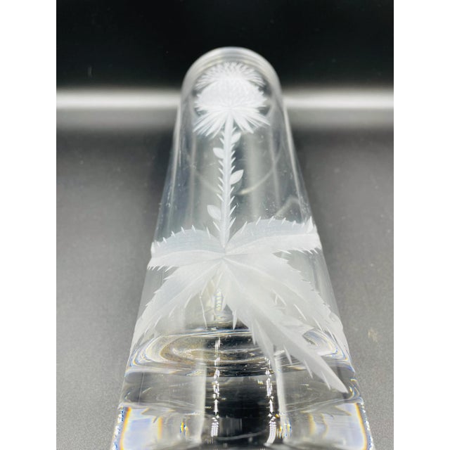 Late 20th Century Vintage Modernist Etched Thistle Vase For Sale - Image 5 of 13