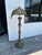 Impressive exotic antique Moroccan brass floor lamp, featuring hand hammered symbolic and floral designs, crescent, moon...