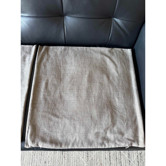 Contemporary Restoration Hardware Linen-Blend Pillow Covers With Feather Inserts — Pair For Sale - Image 3 of 5