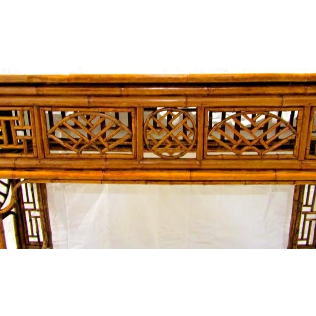Late 19th Century 19th Century Antique Chinese Spotted Bamboo Altar Table Console Qing Dynasty For Sale - Image 5 of 12