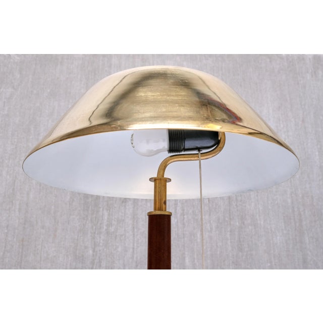 6422 Table Lamps in Brass and Leather from Falkenbergs Belysning, Sweden, 1950s, Set of 2 For Sale - Image 9 of 13