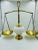 Vintage Brass & Milk Glass "Balance of Justice" Weight Scales For Sale - Image 12 of 12