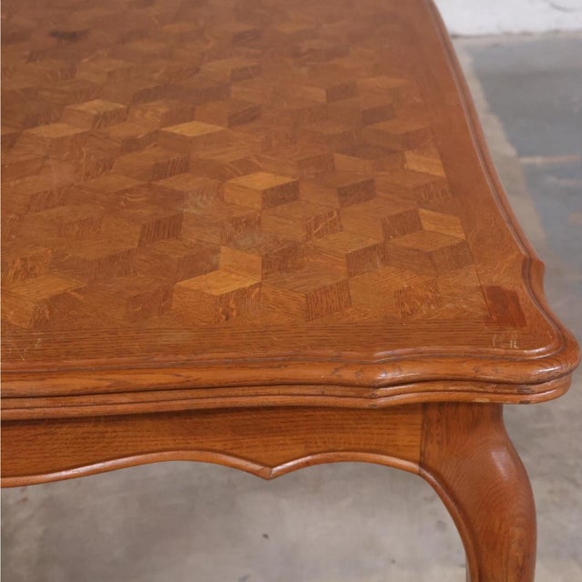 Mid 20th Century 20th Century Oak English Paroquet Top Table With Cabriole Legs For Sale - Image 5 of 6
