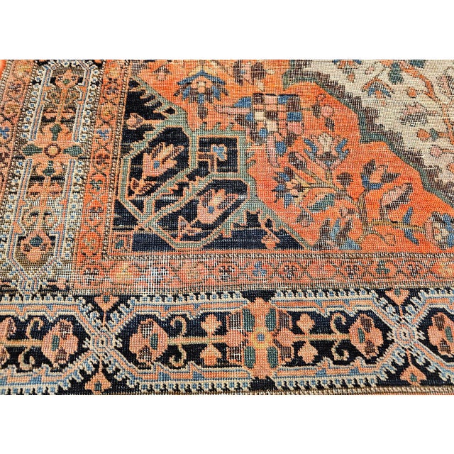 Antique Persian Farahan Sarouk Rug, Hand-Knotted Wool, Floral Pattern, Ivory & Brick Red, 5x7 For Sale - Image 15 of 17