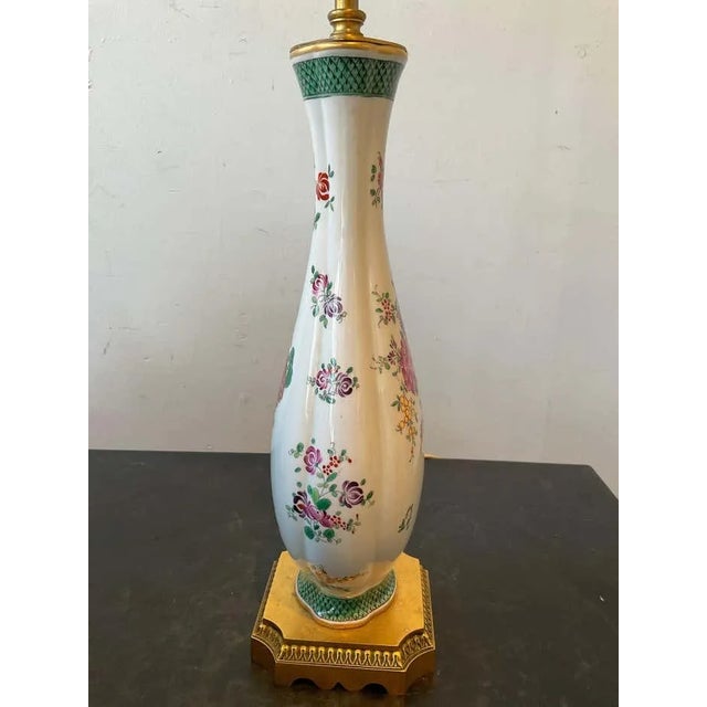 1940s Armorial Samson Porcelain Lamps on Gilt Bronze Bases - a Pair For Sale - Image 11 of 12