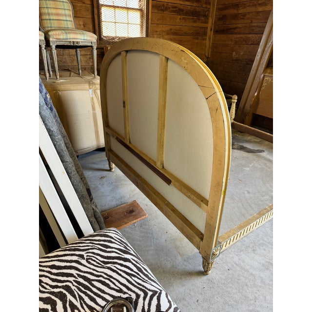 19th Century French Louis XVI Style Carved and Painted Full Bed Frame For Sale - Image 13 of 13