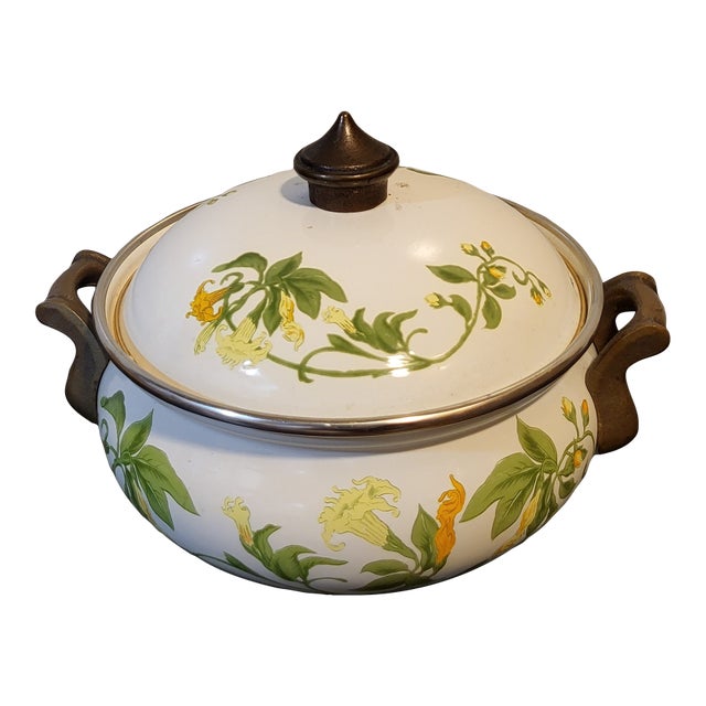 Mid 20th Century Asta German Enamel Covered Serving Bowl For Sale