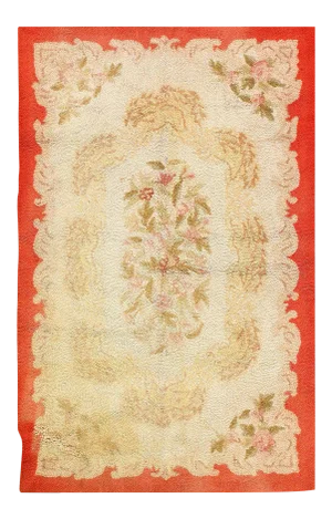 Ivory American Antique Hooked Rug 2'11'' X 4'9''