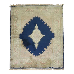 Vintage Persian Navy Royal Medallion Kerman , 10'4'' X 13'2''