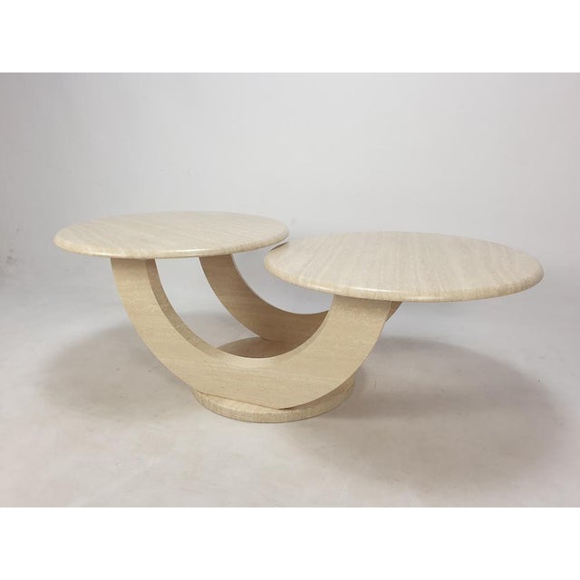 Beige Italian Travertine Coffee Table, 1980s For Sale - Image 8 of 18