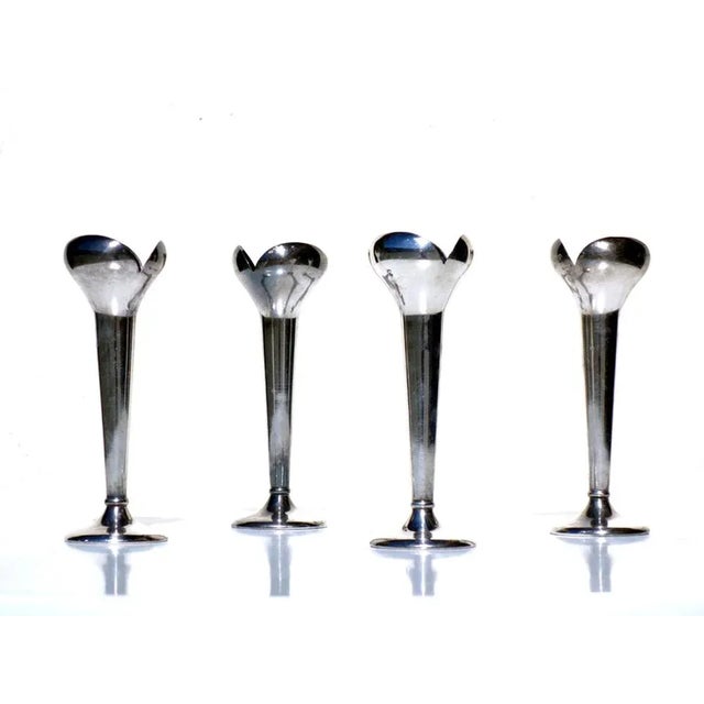 Alpacca Silver Monofiore Vases by Gio Ponti, Calderoni, 1930s, Set of 4 For Sale - Image 3 of 6
