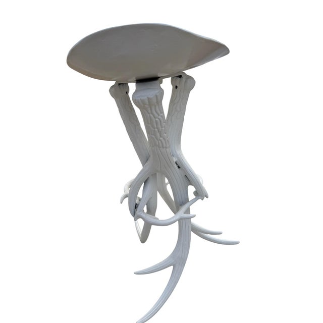 1980s 1980s Pair of Faux Antler Metal Stools For Sale - Image 5 of 6