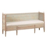 Early 19th Century Swedish Original Painted Gustavian Narrow Bench For Sale