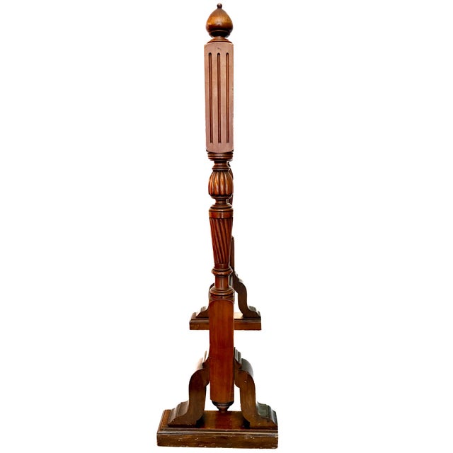 Vintage English Carved Wood Fire Screen With Floral Tapestry Panel For Sale In Salt Lake City - Image 6 of 9