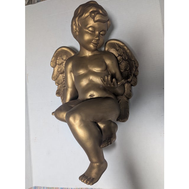 French Putti Cherub Angel Sculpture Sitter For Sale - Image 12 of 17