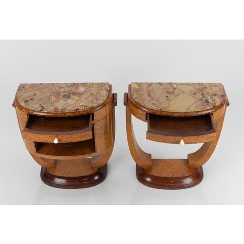 Jules Leleu Art Déco Bedside Tables by Jules Leleu, Set of 2 For Sale - Image 4 of 8