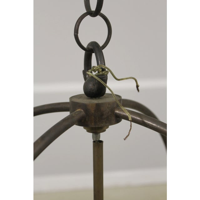 Modern Arts & Crafts Hammered Iron Modern Chandelier For Sale - Image 3 of 8