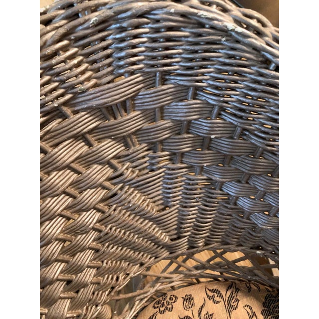 Children's Antique Paper Wicker Children's Rocking Chair For Sale - Image 3 of 9