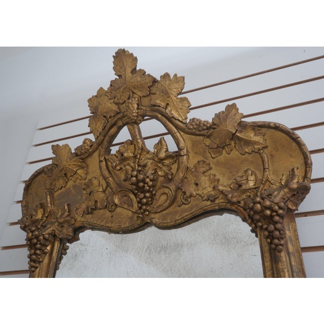Victorian Antique Victorian Gold Gilt Grapevine Carved Mirror For Sale - Image 3 of 11