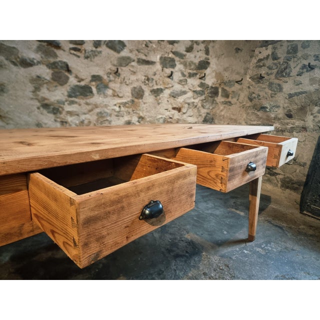 Antique French Dining Table or Worktable with Drawers, 1900s For Sale - Image 14 of 18