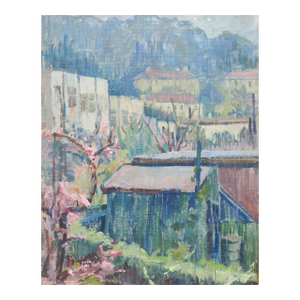 Early 20th Century Impressionist Mountain Village Painting