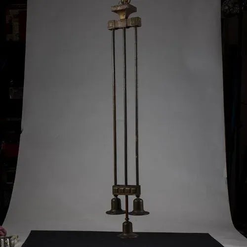 Art Deco Haning Light in Brass & Metal For Sale - Image 4 of 9