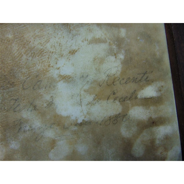 White 19th Century St Cecelia Carved Marble Plaque For Sale - Image 8 of 10