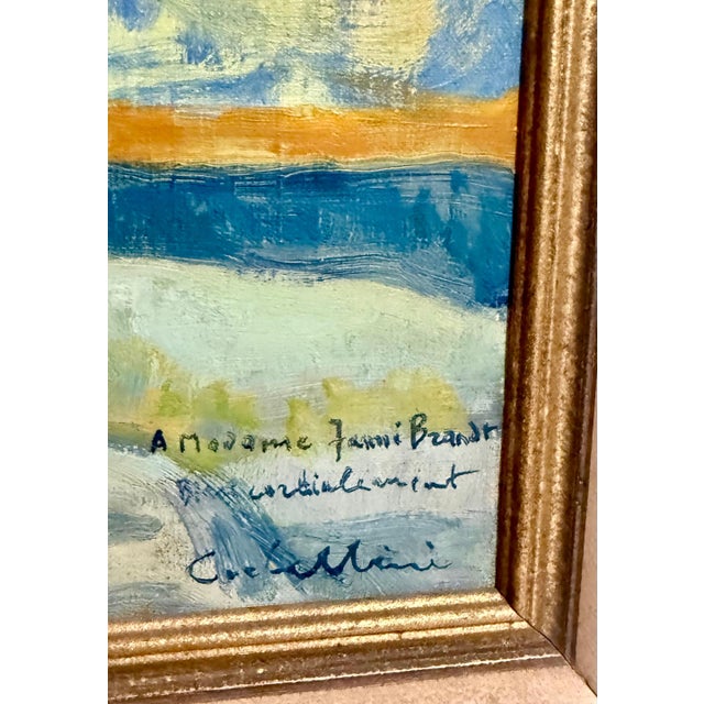 Textile Luigi Corbellini, Luigi Corbellini French Italian Post Impressionist Oil Painting Vase of Flowers For Sale - Image 7 of 9