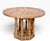 Unusual Brutalist, Spanish Colonial style side table having a dimensional textured top, which rests on the circular...