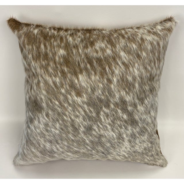 Animal Skin Reversible 18” X 18” Premium Brazilian Speckled Cowhide Pillow Cover – Short Hair - Handcrafted by Pablo Sota Designs For Sale - Image 7 of 11