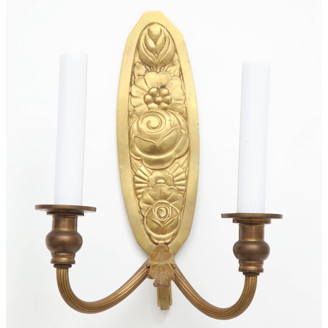 Vintage French Bronze Wall Candle Sconces - a Pair For Sale - Image 4 of 11