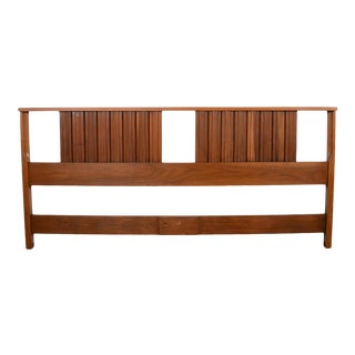 Mid Century Modern Walnut King Size Head Board Headboard For Sale