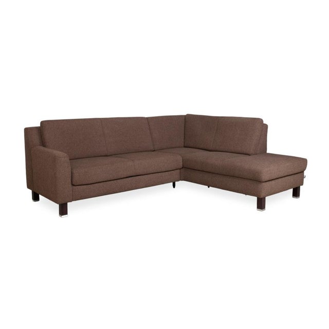 Modern Flex Plus Fabric Corner Sofa in Brown with Manual Function by Ewald Schillig For Sale - Image 3 of 18