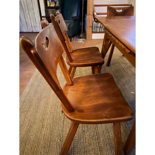 Cushman of Vermont Vintage Mid-Century Cushman Colonial Creations Cantilever Leaf Extension Dining Table & Set of 6 Chairs For Sale - Image 4 of 11