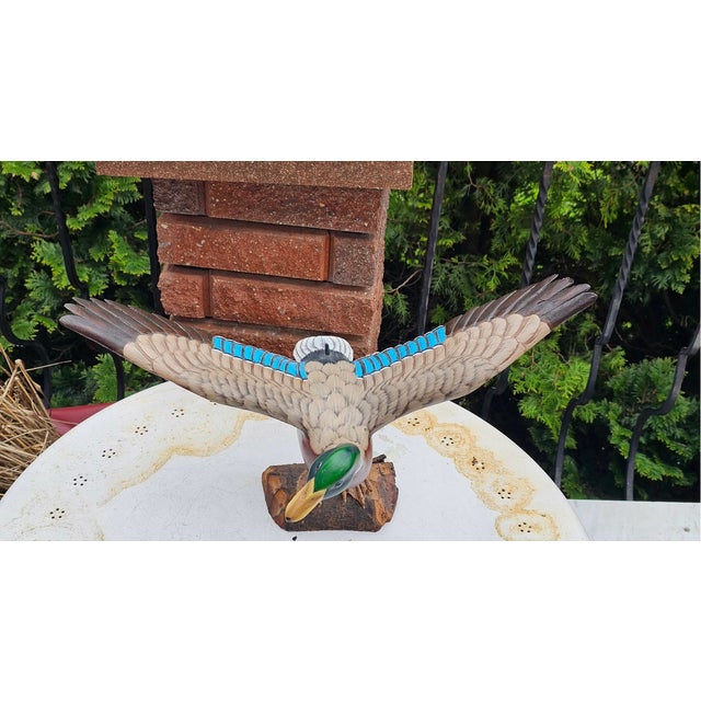 Wooden Carved Duck, Large, 1980s For Sale - Image 9 of 12