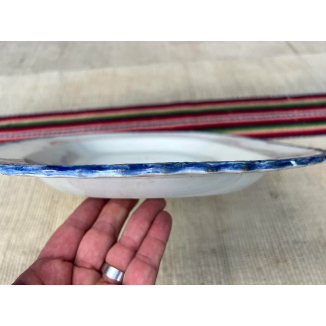 Antique Pearlware Blue Feather Edge Platter, Circa 1820’s For Sale - Image 10 of 12