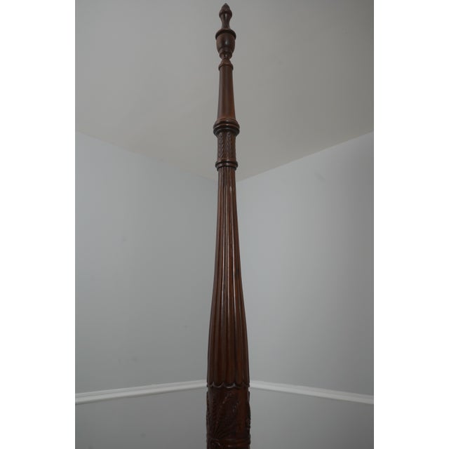 1980s Drexel Queen Size Mahogany Poster Bed 18th Century Collection For Sale - Image 5 of 17