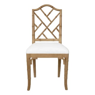 Matthew Izzo Home Fairfield Cerused Oak Chippendale Dining Side Chair For Sale