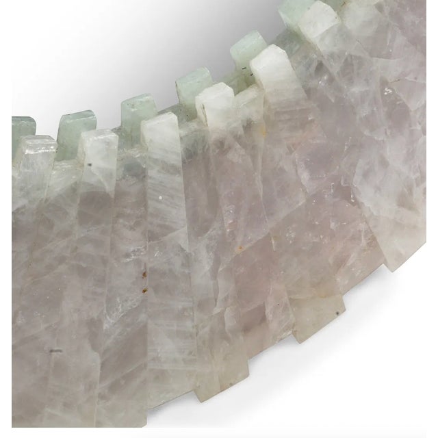 Modern Designer Sunburst Rock Crystal Mirror.