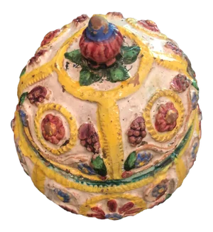 Early 20th Century Italian Floral & Flower Motif Faience Box