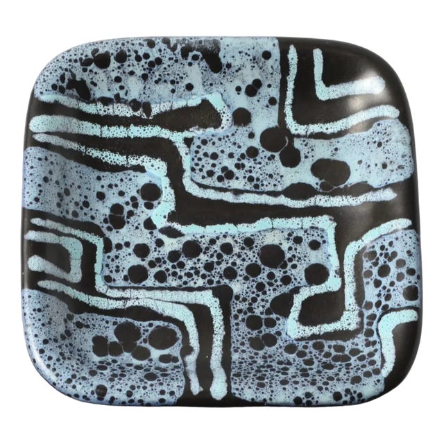 German Fat Lava Plate from VEB Strehla, 1960s For Sale