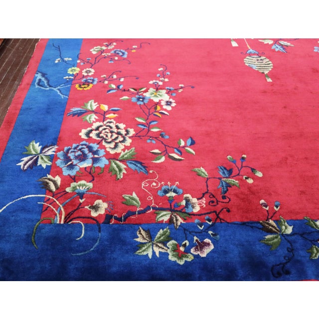 Antique Art Deco Chinese Oriental Rug For Sale - Image 12 of 13