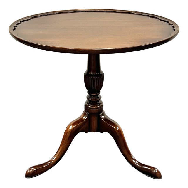 Vintage Brandt Mahogany Queen Anne Style Tea Table For Sale