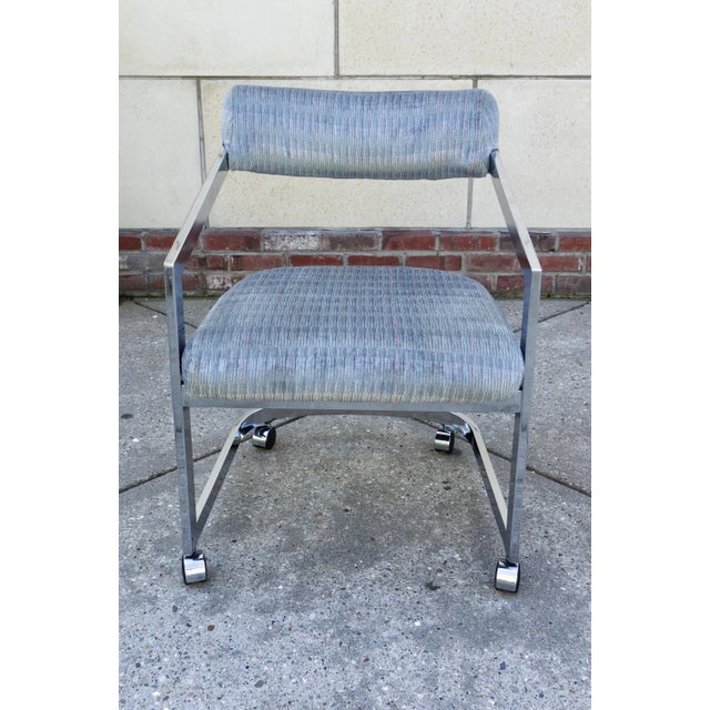 Chrome 1980s Chrome Chair Attributed to Milo Baughman for Design Institute of America For Sale - Image 8 of 8