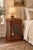 Vintage Solid Wood Locking Accent Cabinet With Engraved Metal Panels For Sale - Image 4 of 6