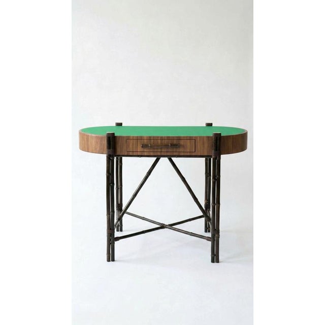 Nomad desk, solid walnut and real bamboo, by auste ost dimensions: w 114 x d 66 x h 80 cm materials: solid walnut, faux...