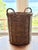 Large Vintage Double Handle Wicker Woven Basket Traditional English Farm Approximate 7mm weave loom Approximate 5 pounds...