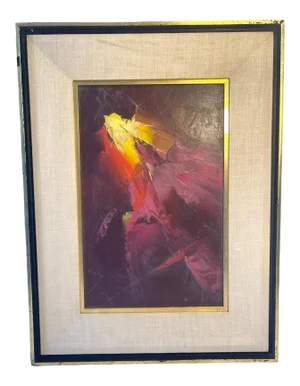Mid 20th Century “Jazz” Abstract Oil Painting by Earl Daniels, Framed