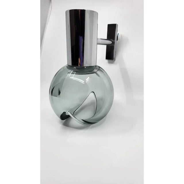 Eye Ball Wall Light in Glass and Chrome, Italy, 1970s For Sale - Image 9 of 9
