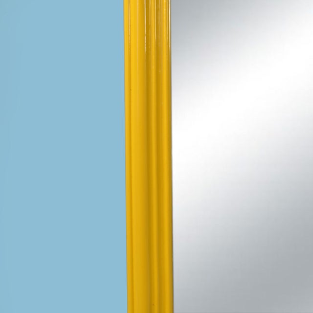 Vintage 1970s French Rococo Yellow Mirror For Sale - Image 4 of 5